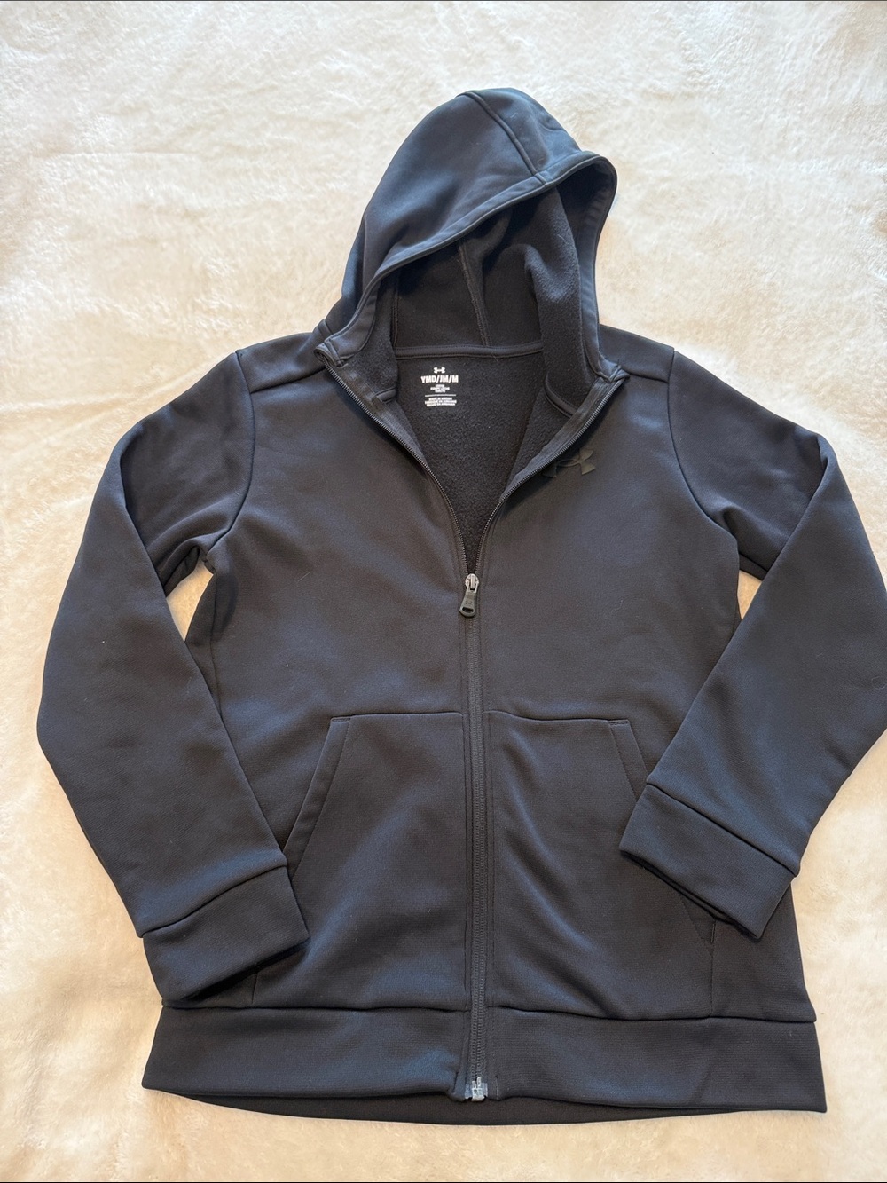 Under Armour Kids Black Full-Zip Hoodie size Youth Medium